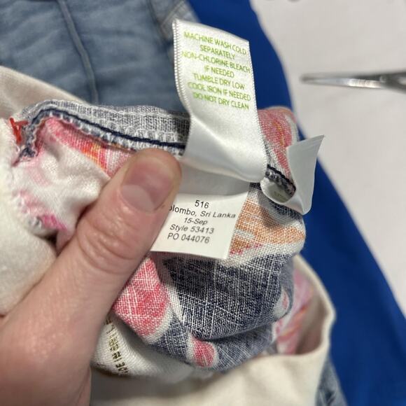 Lilly Pulitzer Pants Womens Medium Navy Pink The Beach Pant Linen Pull On Floral - Picture 11 of 11